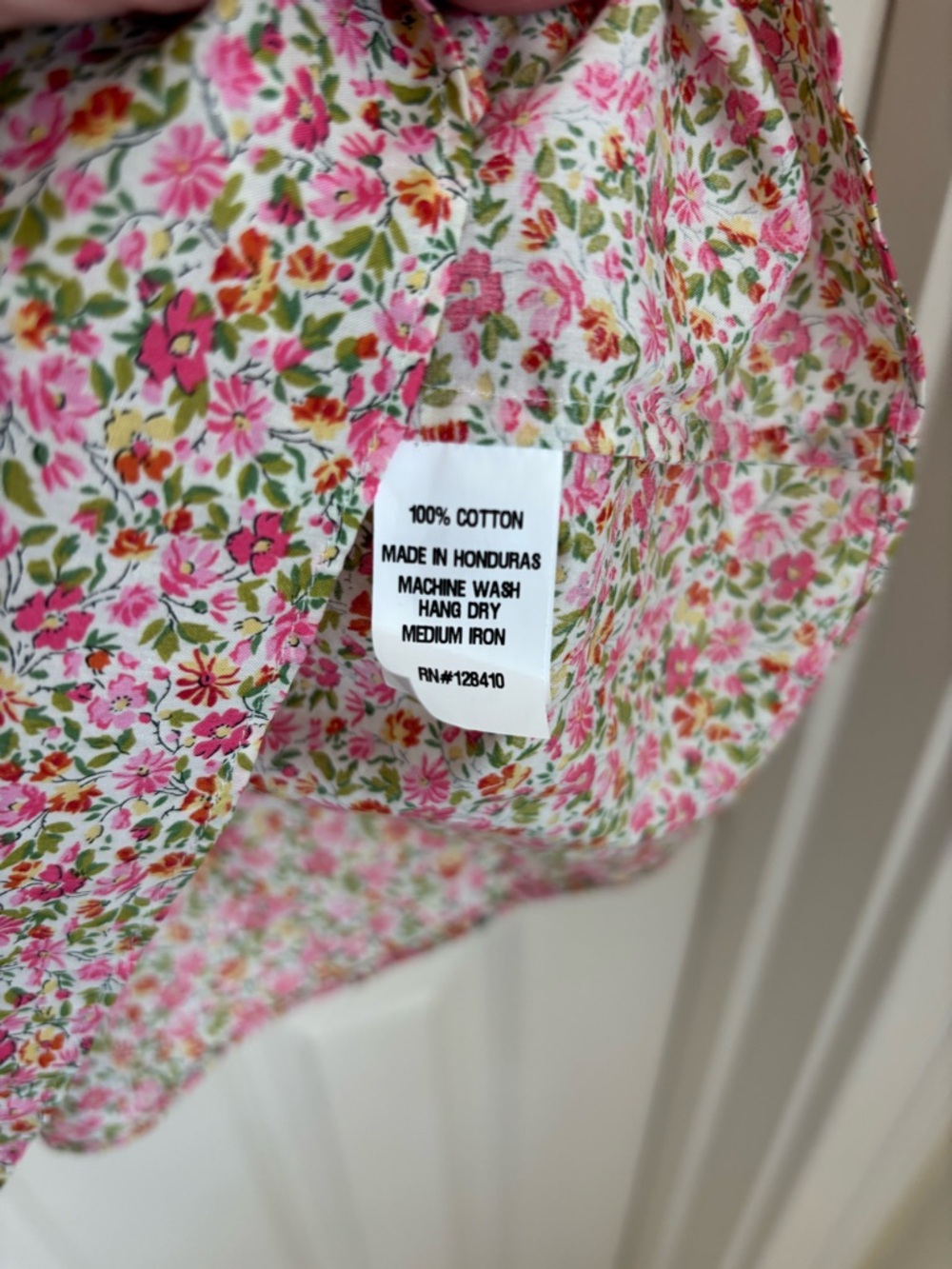 Ann Mashburn Pink Liberty Print Puff-Sleeve Peasant Blouse size S - Picture 4 of 5